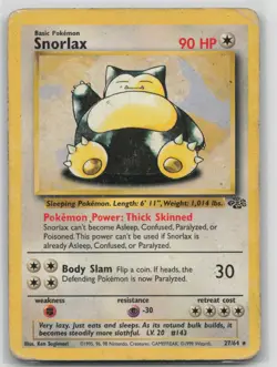 Pokemon Card Snorlax (27) Rare Jungle 27/64 - Image 1