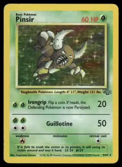 Pokemon Cards Pinsir 9/64 Unlimited Jungle WOTC Holo Rare HP - Image 1