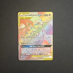 Lucario & Melmetal GX hyper Rare 224/214 Sun and Moon-Unbroken Bonds card - Image 1