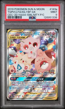Pokemon Togepi & Cleffa & Igglybuff GX Alt Art Promo Holo Card 143a/236 PSA 9 - Image 1