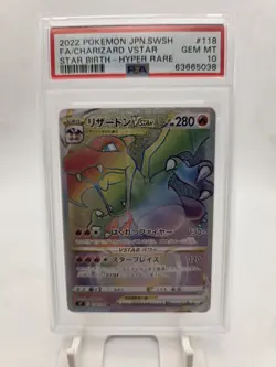 PSA 10 Gem Mint Charizard VSTAR Star Birth 118/100 Alt Art Rainbow Japanese Card - Image 5