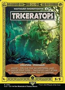 MTG Triceratops - Wayward Swordtooth - Rainbow Foil, NM-Mint, English Secret Lai - Image 1