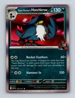 Team Rocket's Honchkrow 122 Pokemon Ascended Heroes Holo Rare Card NM+ a - Image 1
