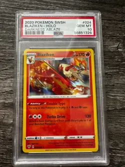 Pokemon -2020 S&S Darkness Ablaze Blaziken - Holo #024 - PSA 10 - GEM MINT - Image 1