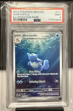 2023 POKEMON MEW EN-151 ILLUSTRATION RARE #171 WARTORTLE PSA 9 - Image 1