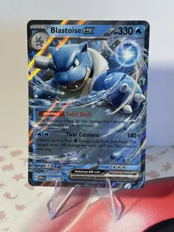 Pokemon TCG Blastoise EX 009/165 Scarlet & Violet Holo Double Rare NM Condition - Image 1