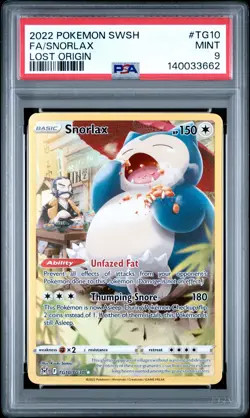 2022 POKEMON SWORD & SHIELD LOST ORIGIN #TG10 FULL ART/SNORLAX PSA 9 - Image 1