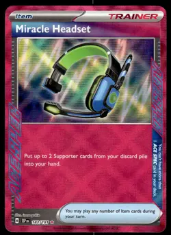Pokemon TCG Surging Sparks #183/191 Miracle Headset NM - Image 1