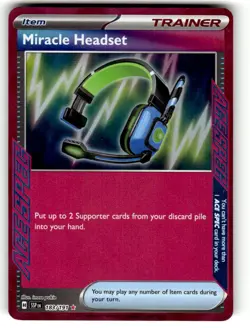 Pokemon TCG SV08: Surging Sparks #183/191 Miracle Headset NM - Image 1