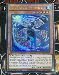 YuGiOh Dracotail Faimena JUSH-EN002 Ultra Rare Near Mint 1st Edition - Image 1