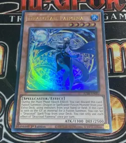 YuGiOh Dracotail Faimena JUSH-EN002 Ultra Rare Near Mint 1st Edition - Image 4