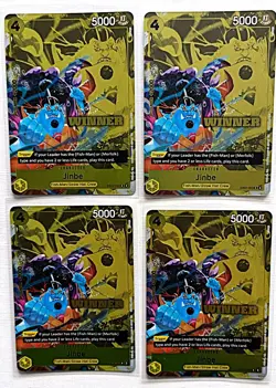 4 x One Piece, Jinbe Store Tournament Winner's Prize Cards.(Playset) - Image 1