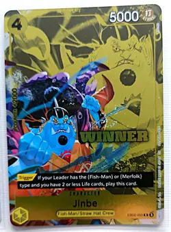 4 x One Piece, Jinbe Store Tournament Winner's Prize Cards.(Playset) - Image 2