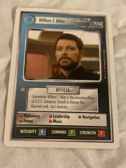 Star Trek CCG 1E WB95 WILLIAM T. RIKER Rare Card NEVER PLAYED - Image 1