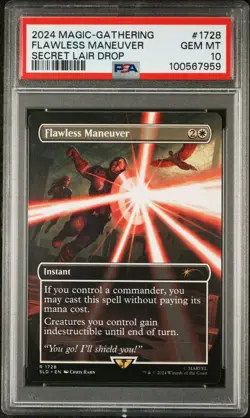 MTG MARVEL SECRET LAIR Captain America Flawless Maneuver #1728 PSA 10 #7959 - Image 1