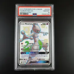 PSA 10 Mewtwo GX SV59/SV94 Pokemon Hidden Fates Full Art Holo Card - Image 1