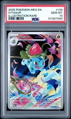 Pokemon TCG Ivysaur Me01: Mega Evolution Illustration Rare Holo PSA 10 110 HP - Image 1