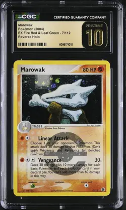 CGC 10 PRISTINE Marowak EX Fire Red & Leaf Green 7/112 Reverse Holo Pokemon Card - Image 1