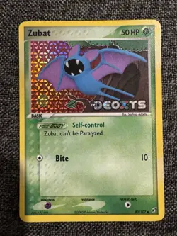 Zubat 83/107 EX Deoxys Stamped Reverse Holo Common Near Mint Pokemon TCG Card - Image 2
