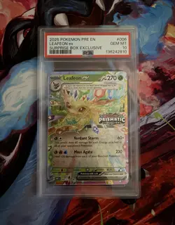 Pokemon Leafeon ex Holo Promo Prismatic Evolutions 006/131 PSA 10 2025 - Image 1