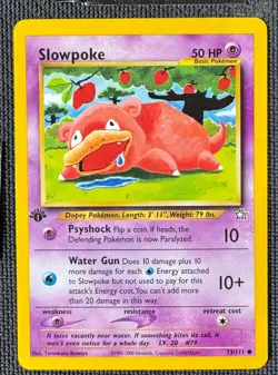SLOWPOKE 73/111 COMMON NEO GENESIS POKEMON 1ST EDITION LP - Image 1