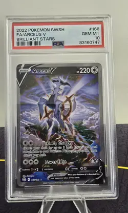 2022 Pokemon SWSH Brilliant Stars Arceus V #166/172 Alt Art PSA 10 GEM MINT - Image 1