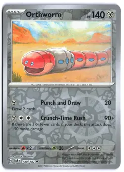 Orthworm 138/182 - SV04: Paradox Rift Reverse Holo NM Pokemon TCG - Image 1