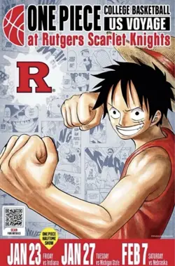 One Piece Monkey D. Luffy USVoyage College Basketball CardSEALED - NJ Rutgers - Image 2