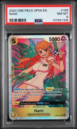 Nami One Piece Op08-Two Legends 106 NM PSA 8 - Image 1