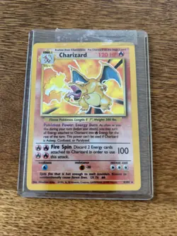 Charizard 4/102 Holo Rare Base Set Unlimited - MP Pokemon 1999 TCG Card - Image 1