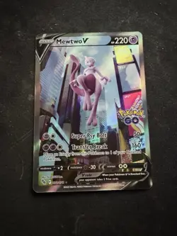 Pokemon TCG Mewtwo v Alt Art Full Art Holo Ultra Rare Card 072/078 Pokemon Go NM - Image 1