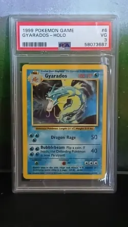 Pokemon TCG Gyarados 006/102 Base Set Holo Rare 1999 PSA 3 Card Stock - Image 1