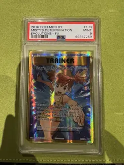 Misty's Determination FULL ART 108/108 Evolutions Pokemon TCG Card PSA 9 - Image 1