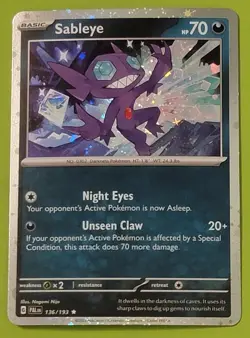 Pokemon TCG Sableye #136 - Cosmos Holo Promo - Paldea Evolved - Rare - Image 1