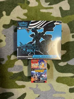Pokemon TCG Scarlet Violet Black Bolt ETB Surging Sparks Bundle Factory Sealed - Image 1