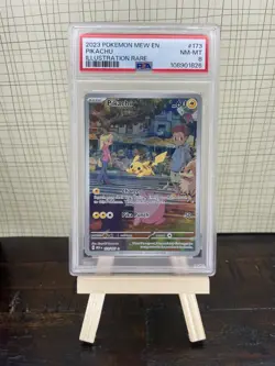 2023 Pokemon Pikachu Illustration Rare #173 – PSA 8 NM-MT – Mew Promo English - Image 1