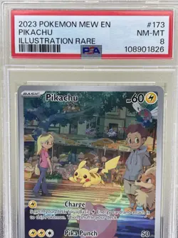 2023 Pokemon Pikachu Illustration Rare #173 – PSA 8 NM-MT – Mew Promo English - Image 3