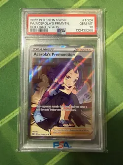 Acerola's Premonition Trainer TG24/TG30 Swsh Pokemon TCG Brilliant Stars PSA 10 - Image 1