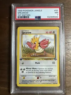 1999 Pokemon Jungle Spearow 1st Edition PSA 7 #62 - Image 1