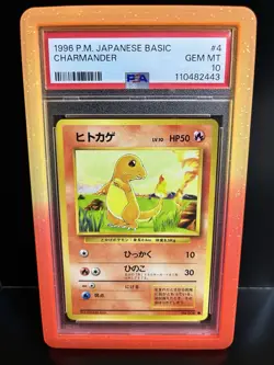 Pokemon Charmander Japanese Basic 004 PSA 10 Common Regular 1996 - Image 1