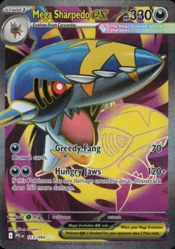 Mega Sharpedo ex 113/094 Me02: Phantasmal Flames Ultra Rare Holo Pokemon - Image 1