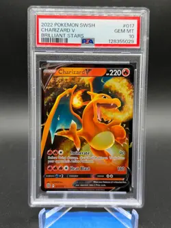 Pokemon Sword & Shield Brilliant Stars Charizard V #17 PSA 10 - Image 1