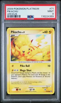 2009 Pikachu #71/99 Pokemon Platinum Arceus PSA 9 MINT - Image 1