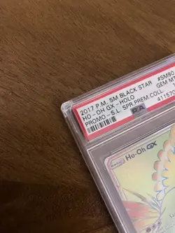 Pokemon Ho-oh SM80 Shining Legends PSA 10 small chip in case - Image 3