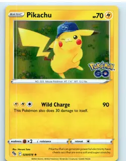 Pikachu [Holo] 28/78 Pokemon TGC Pokemon Go - Image 1