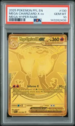 2025 POKEMON PFL EN-PHANTASMAL FLAMES MEGA HYPER RARE MEGA CHARIZARD X EX PSA 10 - Image 1
