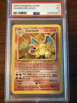 Pokemon TCG Charizard Holo RARE 4/102 Base Set PSA 5 1999 - Image 1