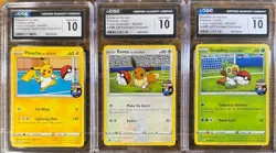SEQUENTIAL CGC 10 PIKACHU 001 ON THE BALL EEVEE 002 GROOKEY 003 PROMO POKEMON - Image 1