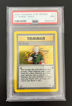 PSA 9 - #17/132 - LT. SURGE - HOLO - GYM HEROES 2000 - POKEMON - Image 1