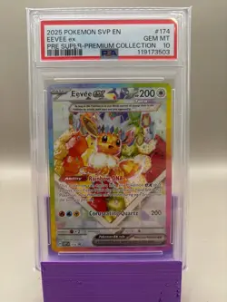 PSA 10 GEM Mint - Eevee #174 Pokemon Prismatic Super Premium Promo, Graded - Image 1